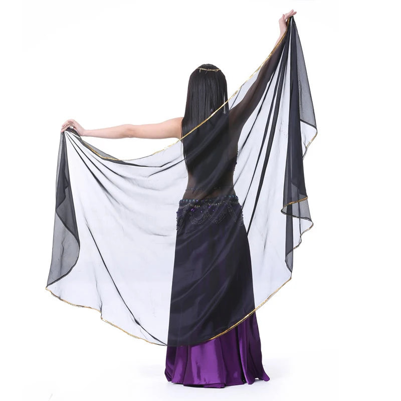 Sheer Polyester Chiffon Half-Circle Veil Belly Dancing Dance Props Novelty & Special Use Raqs Stage & Dance Wear Veils