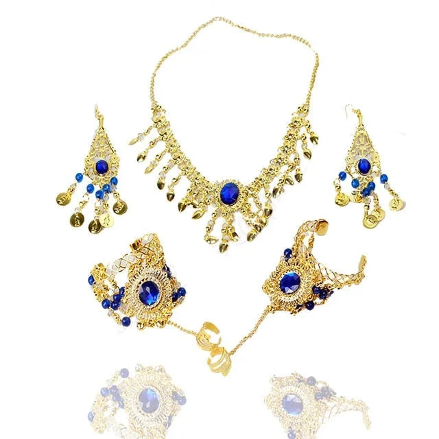 Bollywood/Belly Dance Jewelry Set - 5 pieces in 3 colors Royal blue Belly Dancing Bollywood Jewelry Novelty & Special Use Raqs Stage & Dance Wear