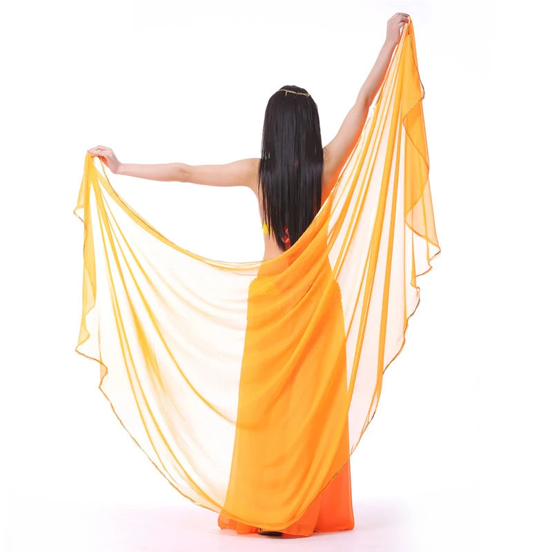 Sheer Polyester Chiffon Half-Circle Veil Belly Dancing Dance Props Novelty & Special Use Raqs Stage & Dance Wear Veils