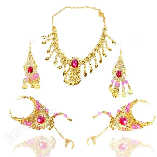 Bollywood/Belly Dance Jewelry Set - 5 pieces in 3 colors Fuchsia Belly Dancing Bollywood Jewelry Novelty & Special Use Raqs Stage & Dance Wear