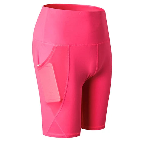 High Waist Compression Quick Dry Yoga Shorts Hot Pink Activewear Apparel New Pants Yoga