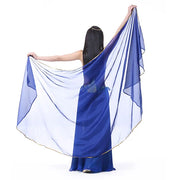 Sheer Polyester Chiffon Half-Circle Veil Royal blue Belly Dancing Dance Props Novelty & Special Use Raqs Stage & Dance Wear Veils