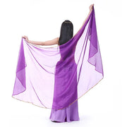 Sheer Polyester Chiffon Half-Circle Veil Purple Belly Dancing Dance Props Novelty & Special Use Raqs Stage & Dance Wear Veils