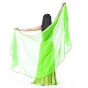 Sheer Polyester Chiffon Half-Circle Veil Light green Belly Dancing Dance Props Novelty & Special Use Raqs Stage & Dance Wear Veils