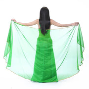 Sheer Polyester Chiffon Half-Circle Veil Dark green Belly Dancing Dance Props Novelty & Special Use Raqs Stage & Dance Wear Veils