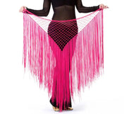 Long Tasseled Hip Scarf V-Shaped Solid Colors Belly Dance Belly Dancing Hip Scarf Raqs