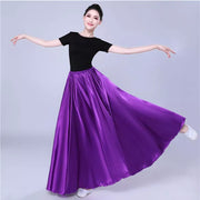 Long Satin Dance Skirt One Size, Many Colors Purple one-size Belly Dancing Novelty & Special Use Raqs Stage & Dance Wear