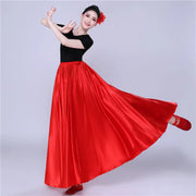 Long Satin Dance Skirt One Size, Many Colors Red one-size Belly Dancing Novelty & Special Use Raqs Stage & Dance Wear