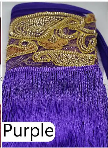 Embroidered/Beaded Hip Tribal Scarf Purple Hip Scarf Raqs