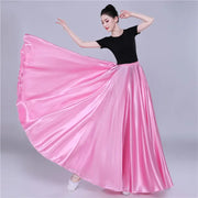 Long Satin Dance Skirt One Size, Many Colors Pink one-size Belly Dancing Novelty & Special Use Raqs Stage & Dance Wear