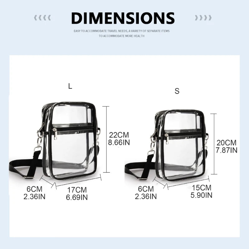 Clear Crossbody Shoulder Bag with Removable Strap Bags Festival Lifestyle