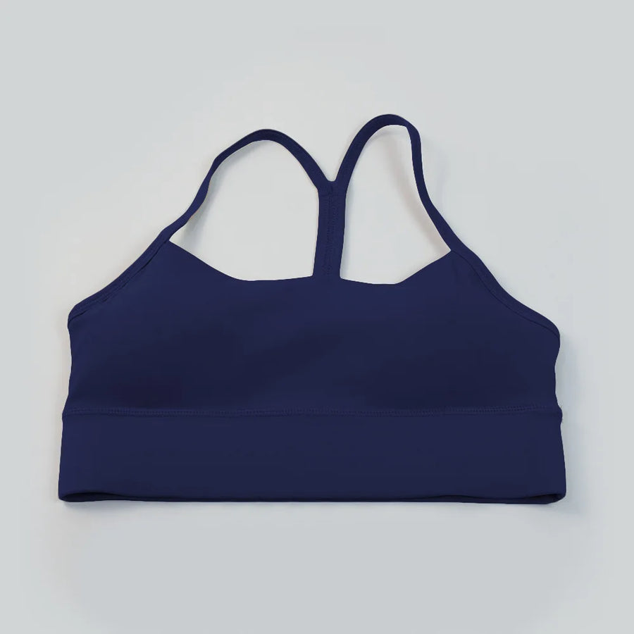 Y-Back Sports Bra -- Quick drying, Breathable Medium Support Navy Activewear Apparel New Yoga