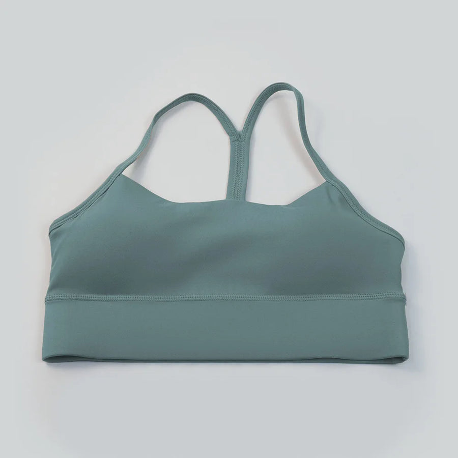 Y-Back Sports Bra -- Quick drying, Breathable Medium Support Mysterious Green Activewear Apparel New Yoga