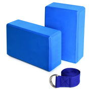 Yoga Block 2 Pack with Yoga Strap Blue Fitness & Body Building Sports & Entertainment Yoga Yoga Blocks Yoga Props