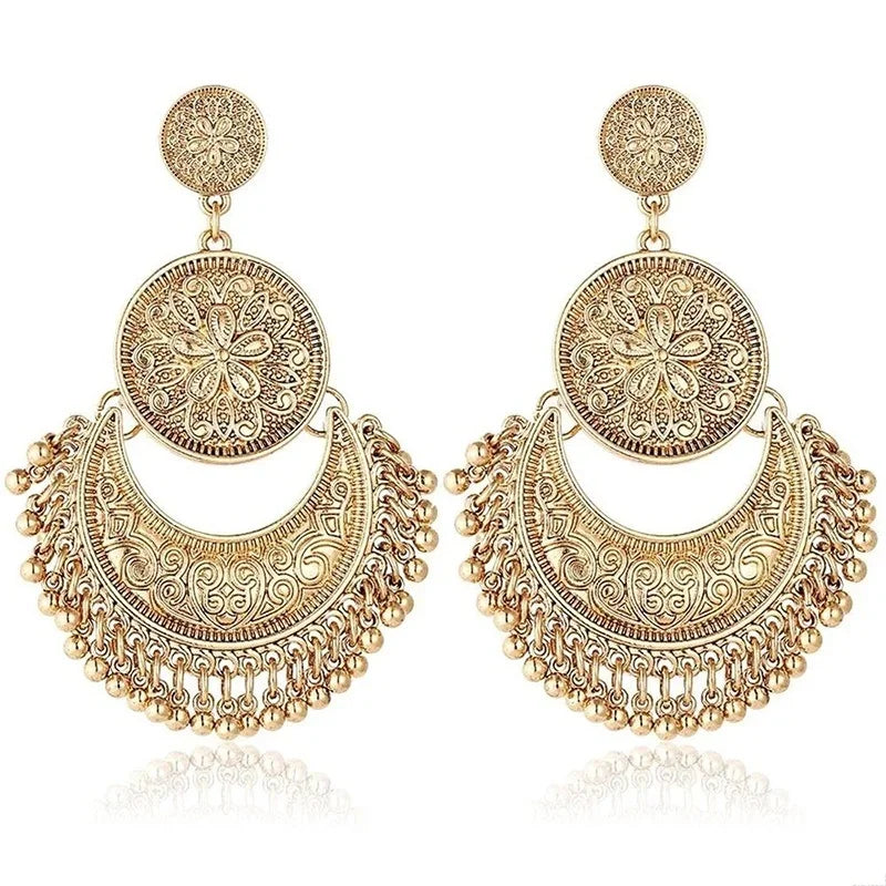 Bohemian Coin Dangle Earrings gold color Earrings Jewelry Lifestyle Raqs