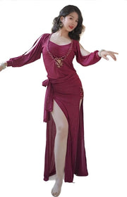 3-Piece Belly Dance Comfortable Spandex Baladi/Saidi/Shaabi Dress Belly Dance Raqs Troupe Costume