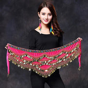 Belly Dance Coin Belt - Many Colors Festival Hip Scarf Raqs