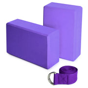 Yoga Block 2 Pack with Yoga Strap Purple Fitness & Body Building Sports & Entertainment Yoga Yoga Blocks Yoga Props