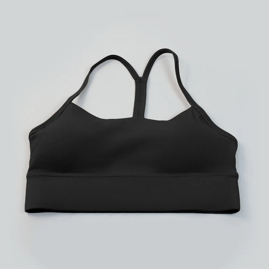 Y-Back Sports Bra -- Quick drying, Breathable Medium Support Black Activewear Apparel New Yoga