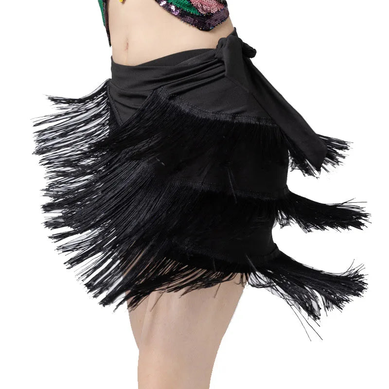 Fringe Wrap Hip Scarf/Skirt black one-size Hip Scarf Raqs