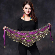 Belly Dance Coin Belt - Many Colors Festival Hip Scarf Raqs