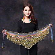 Belly Dance Coin Belt - Many Colors Festival Hip Scarf Raqs