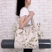 The Versatile Canvas Yoga Tote Ivory Floral Print Bags Lifestyle Yoga