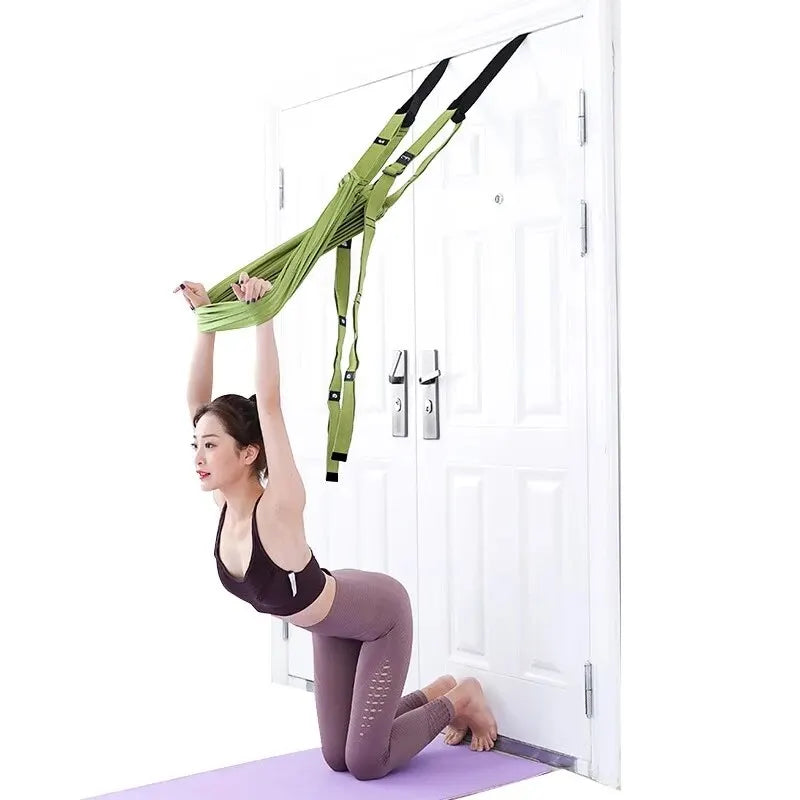 Over-door Aerial Yoga Harness Stretch & Inversion Trainer Green Yoga Yoga Props