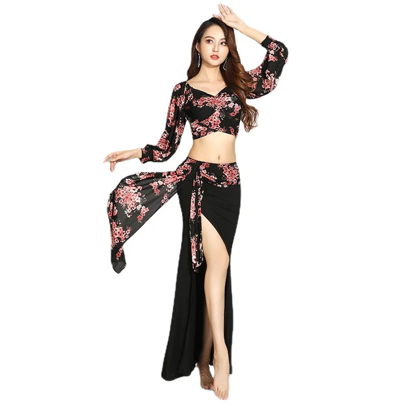 Elegant Three-Piece Classwear or Performance Dance Set Classwear Raqs Troupe Costume