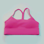 Y-Back Sports Bra -- Quick drying, Breathable Medium Support Pink Lychee Activewear Apparel New Yoga