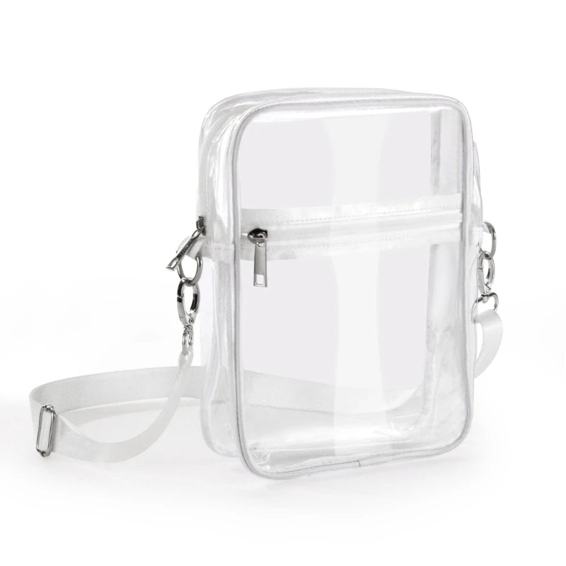 Clear Crossbody Shoulder Bag with Removable Strap white large Bags Festival Lifestyle