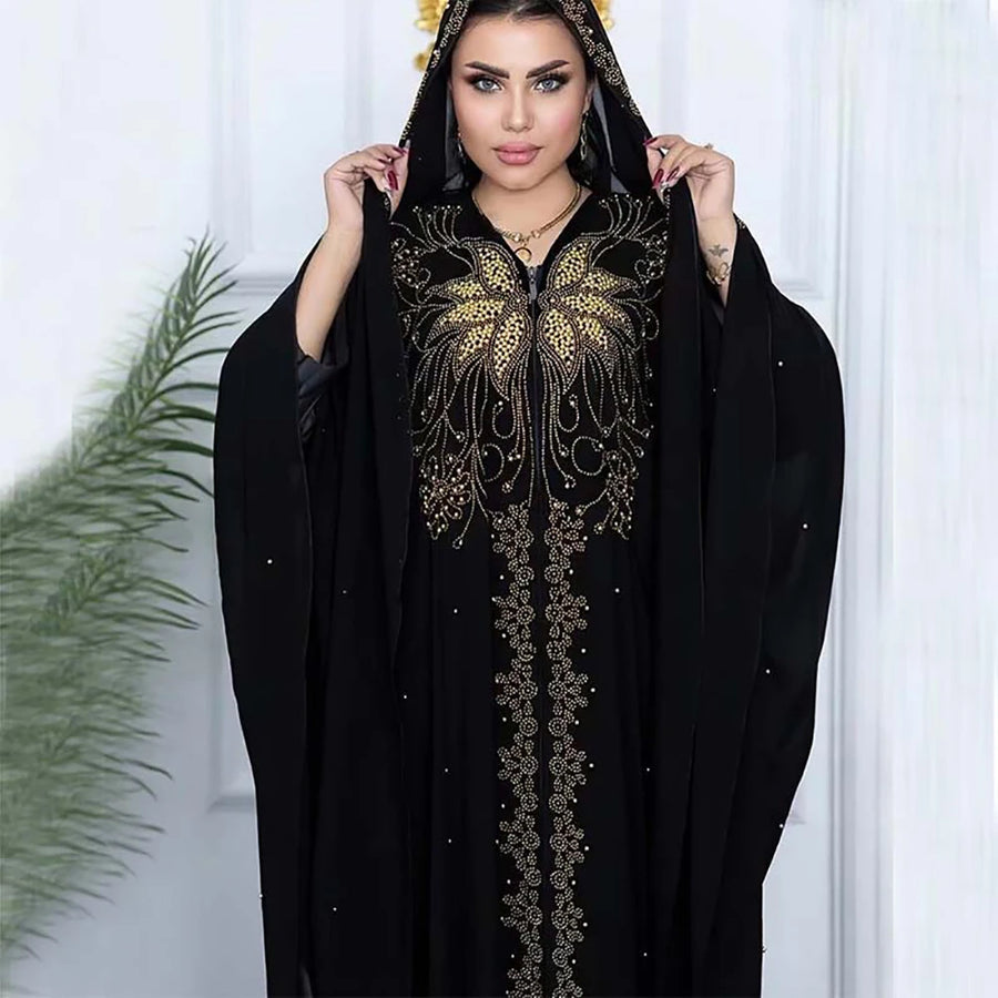 Front Zip Abaya Formal Coverup Gold One Size Coverup New Raqs