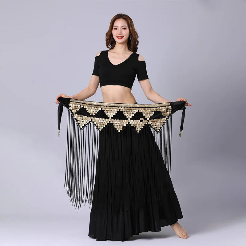 Tribal Long Fringe/Sequin Hip Scarf Hip Scarf Raqs Tribal