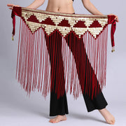 Tribal Long Fringe/Sequin Hip Scarf Red Hip Scarf Raqs Tribal