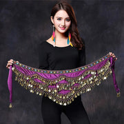 Belly Dance Coin Belt - Many Colors Festival Hip Scarf Raqs