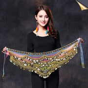 Belly Dance Coin Belt - Many Colors Festival Hip Scarf Raqs