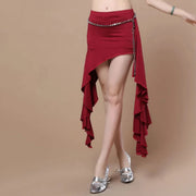 Simple Hip Scarf with Chain Accent Red Belly Dance Hip Scarf Raqs