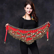 Belly Dance Coin Belt - Many Colors Festival Hip Scarf Raqs