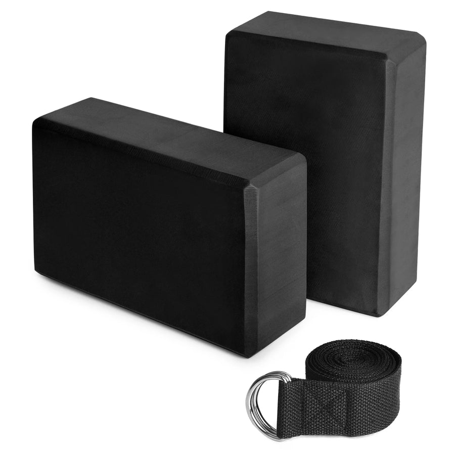 Yoga Block 2 Pack with Yoga Strap Fitness & Body Building Sports & Entertainment Yoga Yoga Blocks Yoga Props