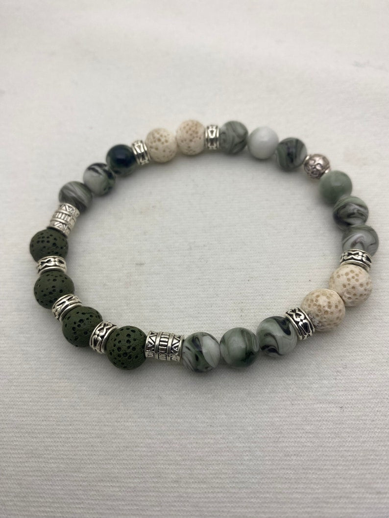 Essential Oil Diffuser Lava Stone Bracelet Green Aromatherapy Beaded Bracelets Bracelets Jewelry Lifestyle